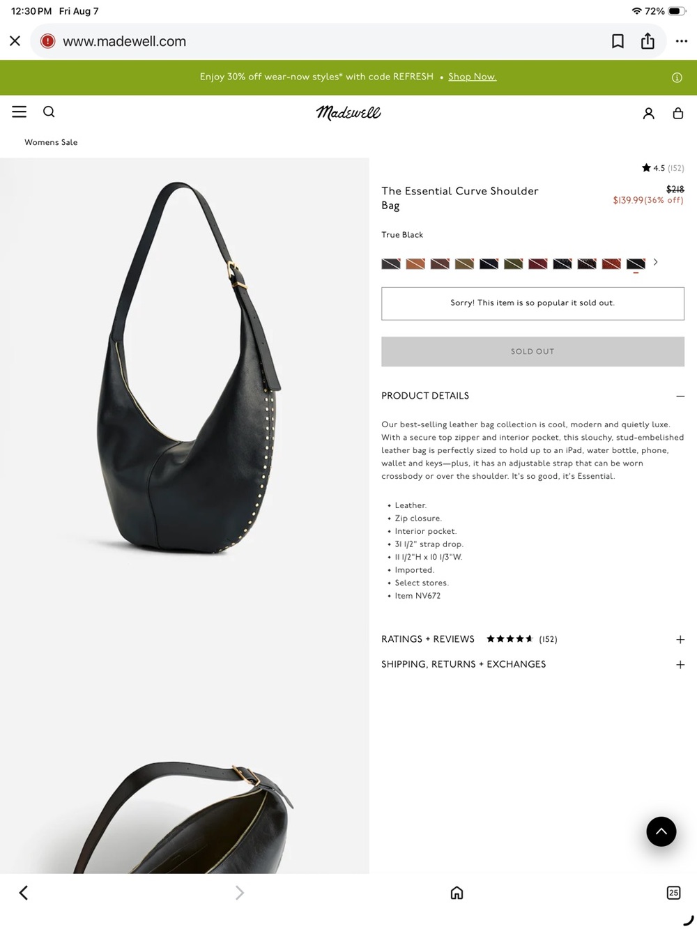 Essential Curve Shoulder Bag by Madewell - Picture 10 of 10